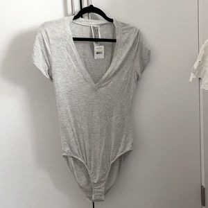 Free People Light Grey Bodysuit